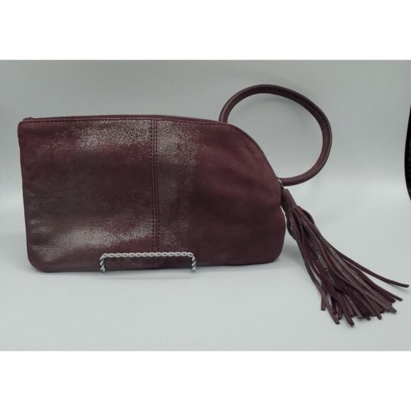 HOBO INTERNATIONAL Sable Wristlet Tassel  PLUM GRAPHITE Wallet Clutch $138 - Picture 2 of 10